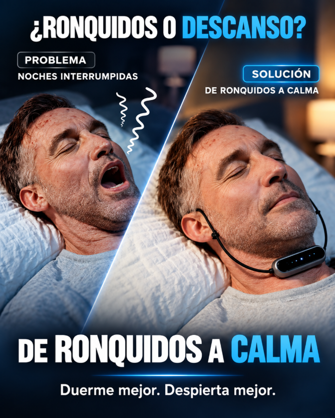 Problema y solución: ronquidos que interrumpen la noche frente a un descanso tranquilo con el antirronquidos SleepGood